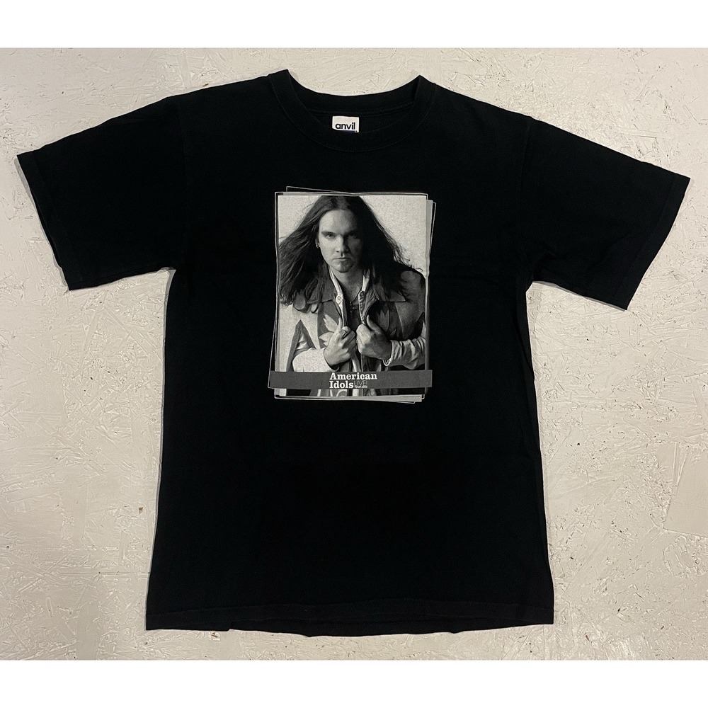 Rare Vintage ANVIL American Idols Live Bo Bice Season 4 T Shirt 2000s Black Sz S